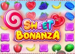 Casino Sweet Bonanza game with colorful candies and fruits.  CrownPlay Casino Online